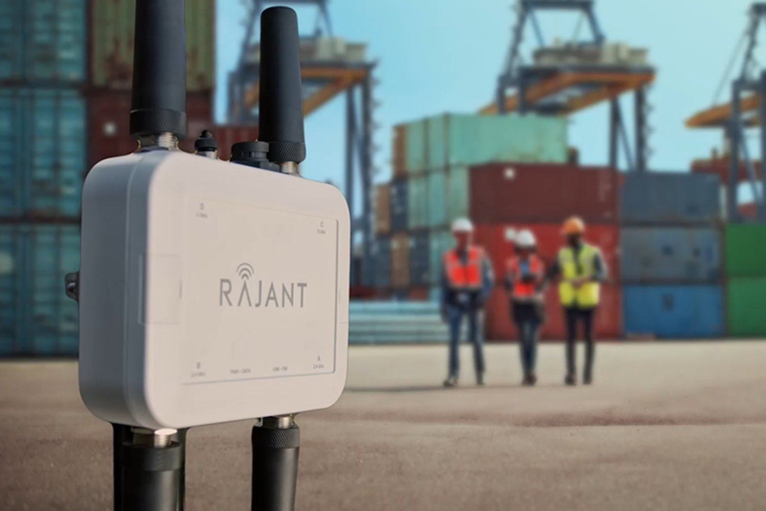 Wireless radio module at a port from a customer testimonial video