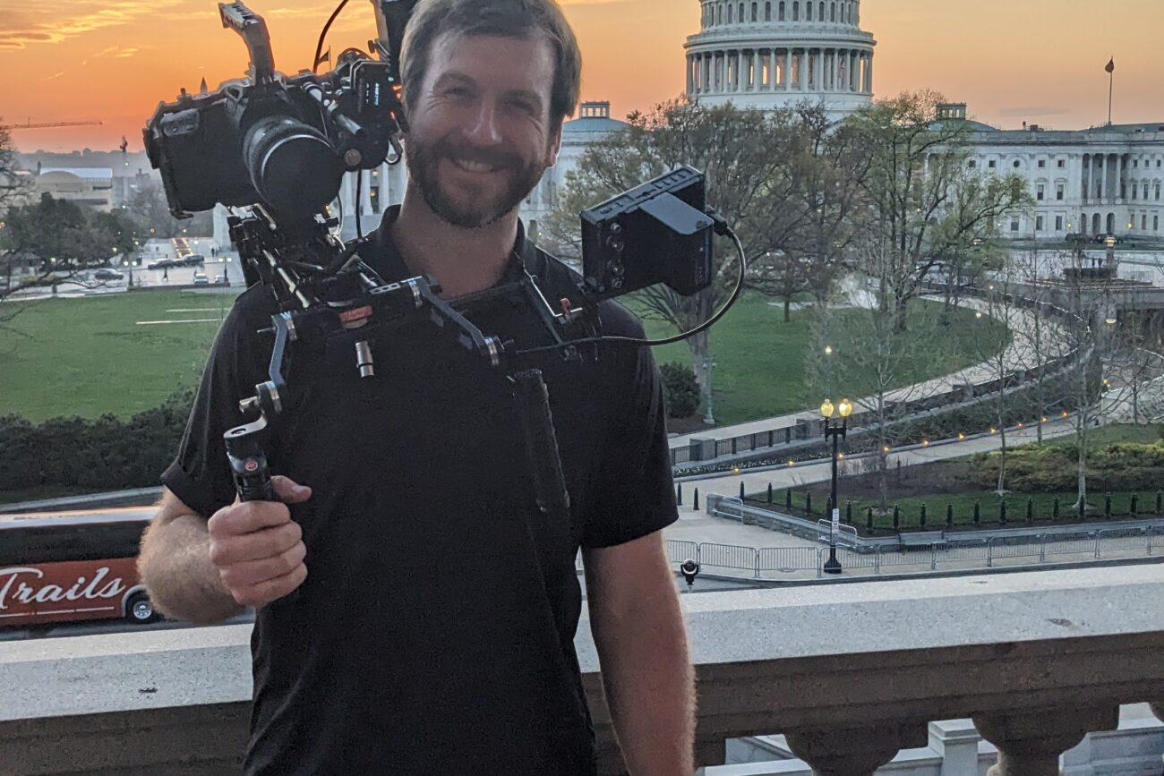 Taylor Hellhake in front of the Washington DC capital
